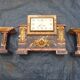 Marble and bronze pendulum with two cassolettes
