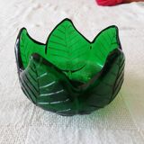 Photophore vert feuilles pour bougie chauffe-plat