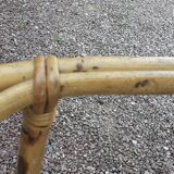 Paire de repose pieds pour fauteuils en rotin vintage
