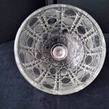 Ancienne cloche à fromage en verre pressé moulé