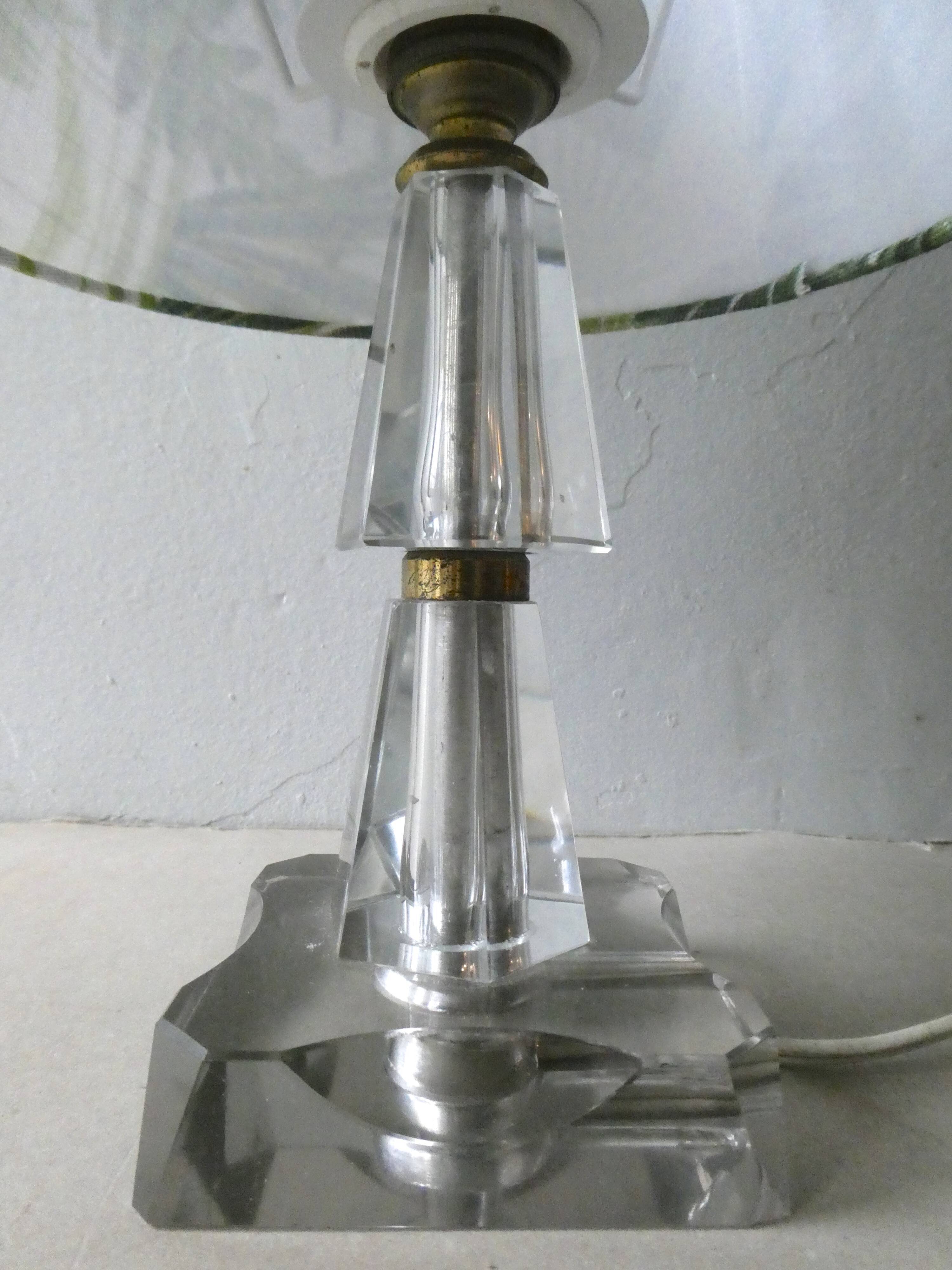 Lamp Art Deco glass and brass 40 years