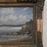 Oil on canvas - Navy - Old painting