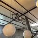 two xxl vintage opaline ball suspension