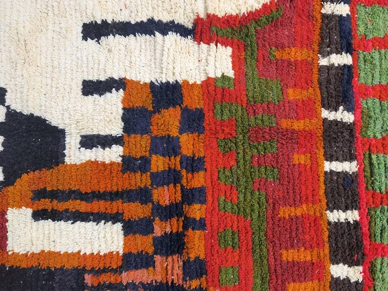 Unique orange Moroccan rug, 150/250cm