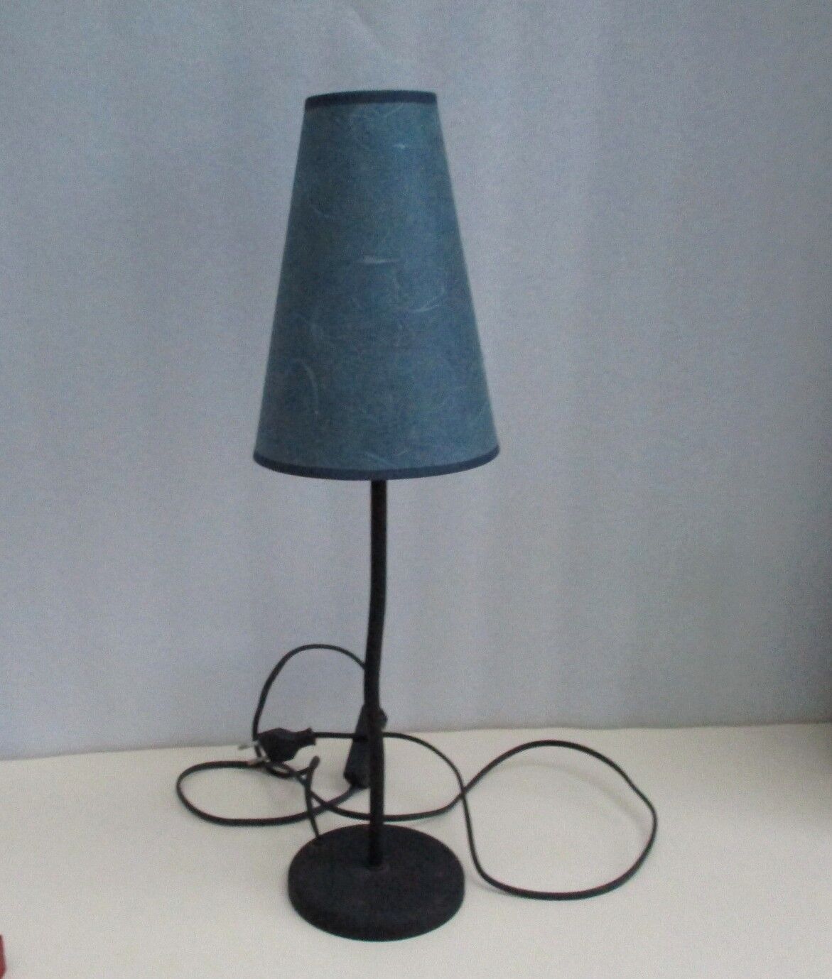 Table lamp, wrought iron, curved foot