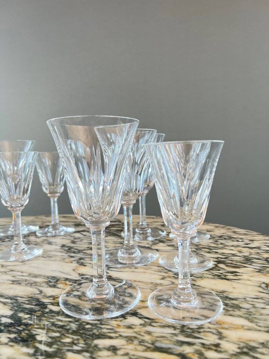 Saint Louis Crystal Glass Service, Cerdagne Pattern, 20th Century