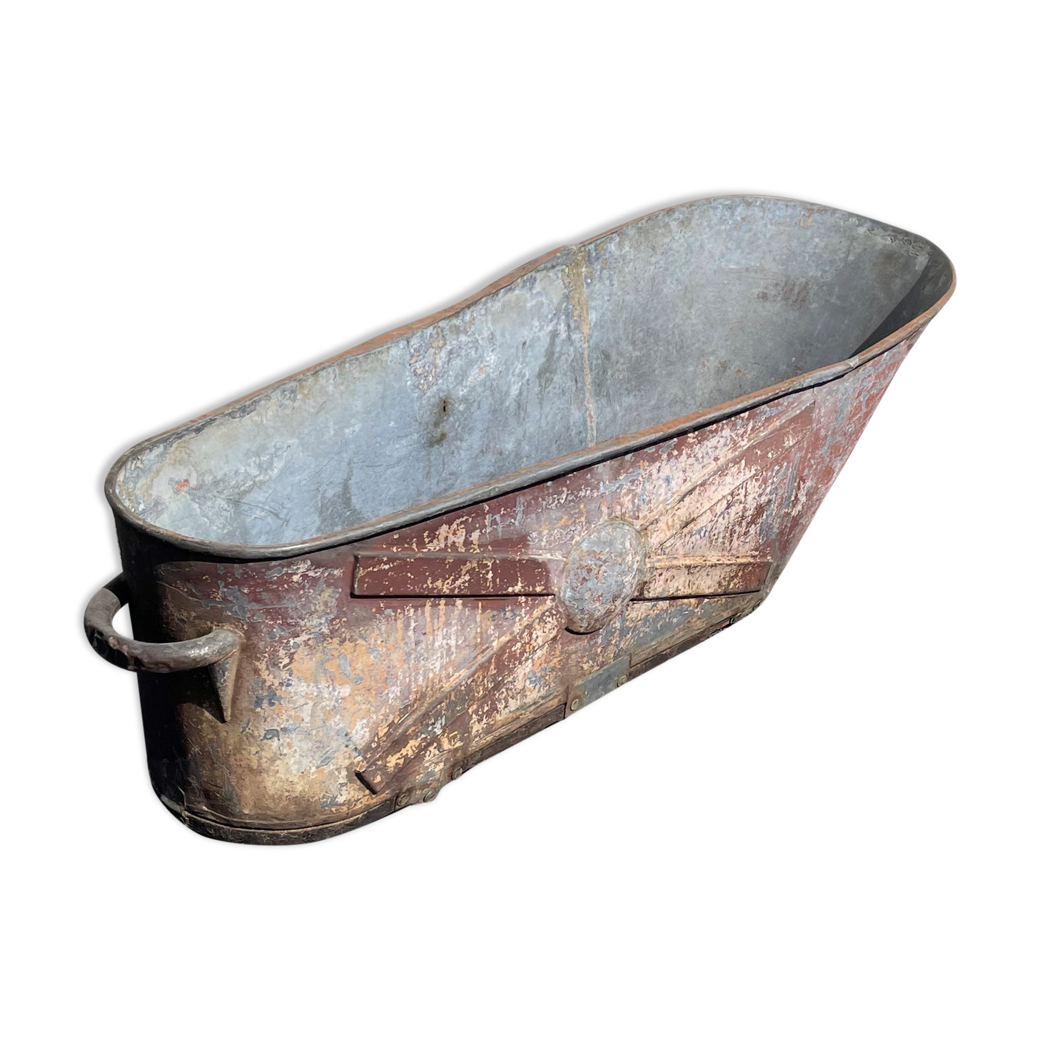 Baignoire ancienne en zinc époque Napoléon III