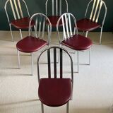 Set of six Mallet Stevens type chairs. 1970s