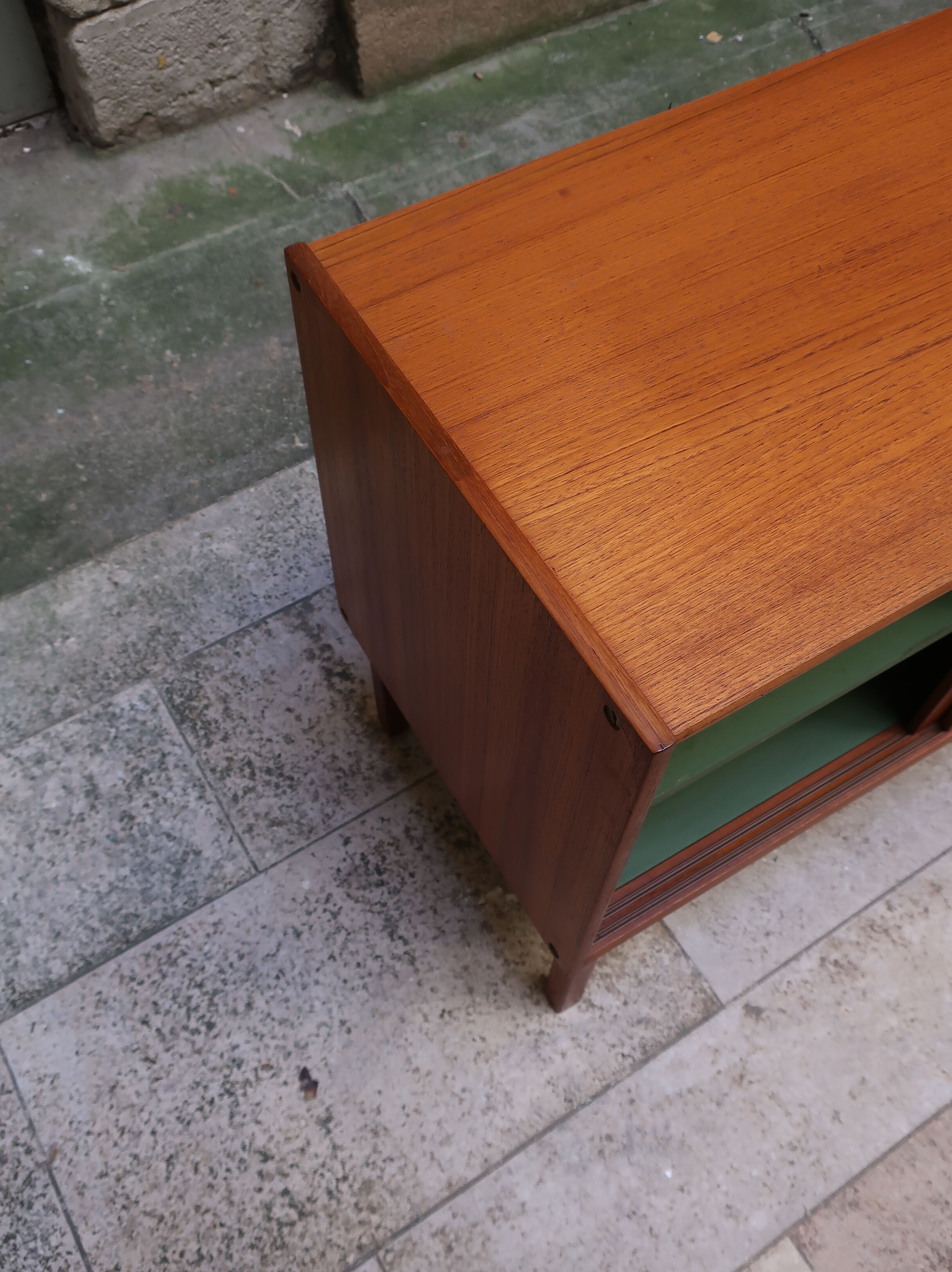 Two-door teak storage unit from the 1960s