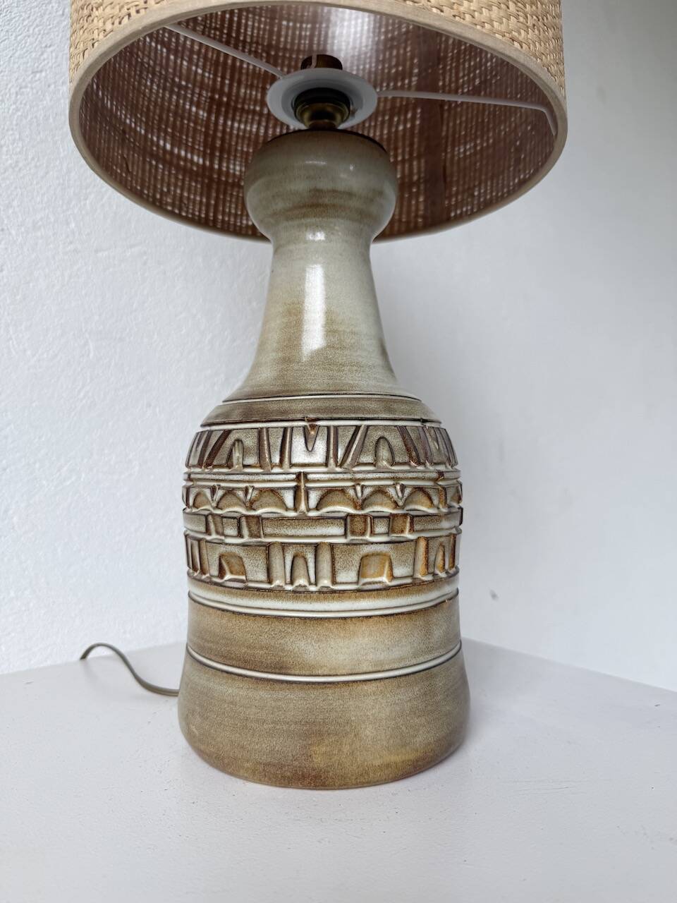 Ceramic table lamp by Marius Bessone