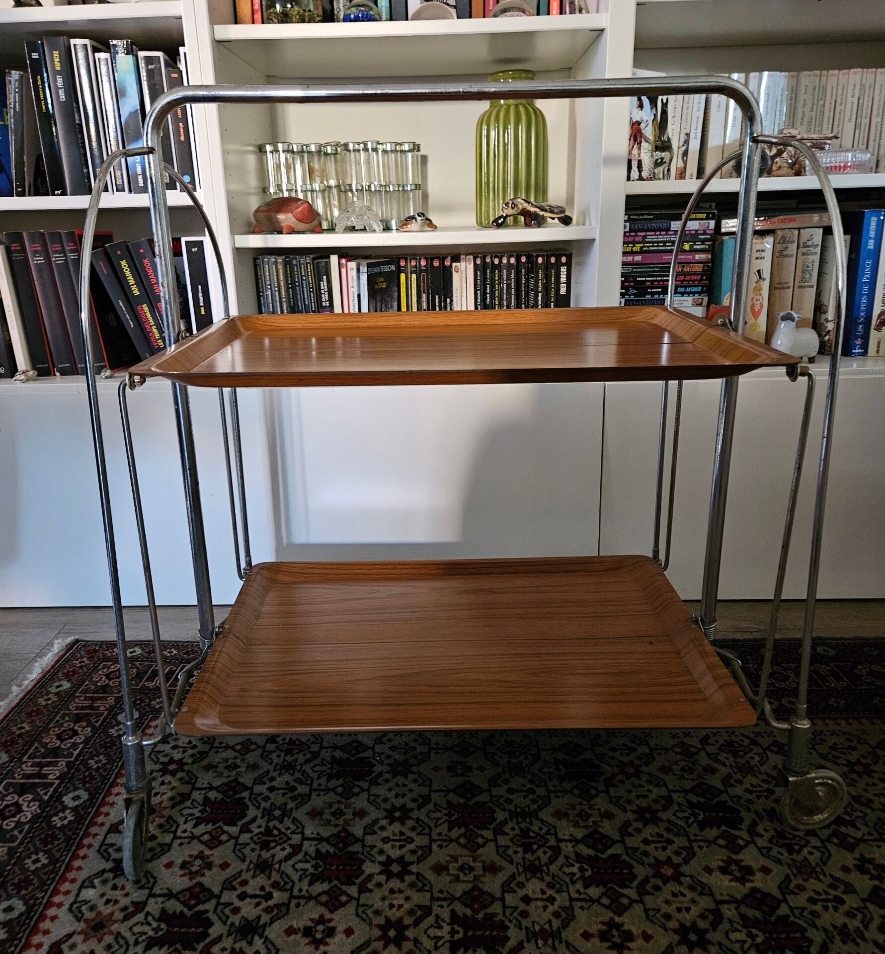 Vintage chrome folding table & 70's Formica