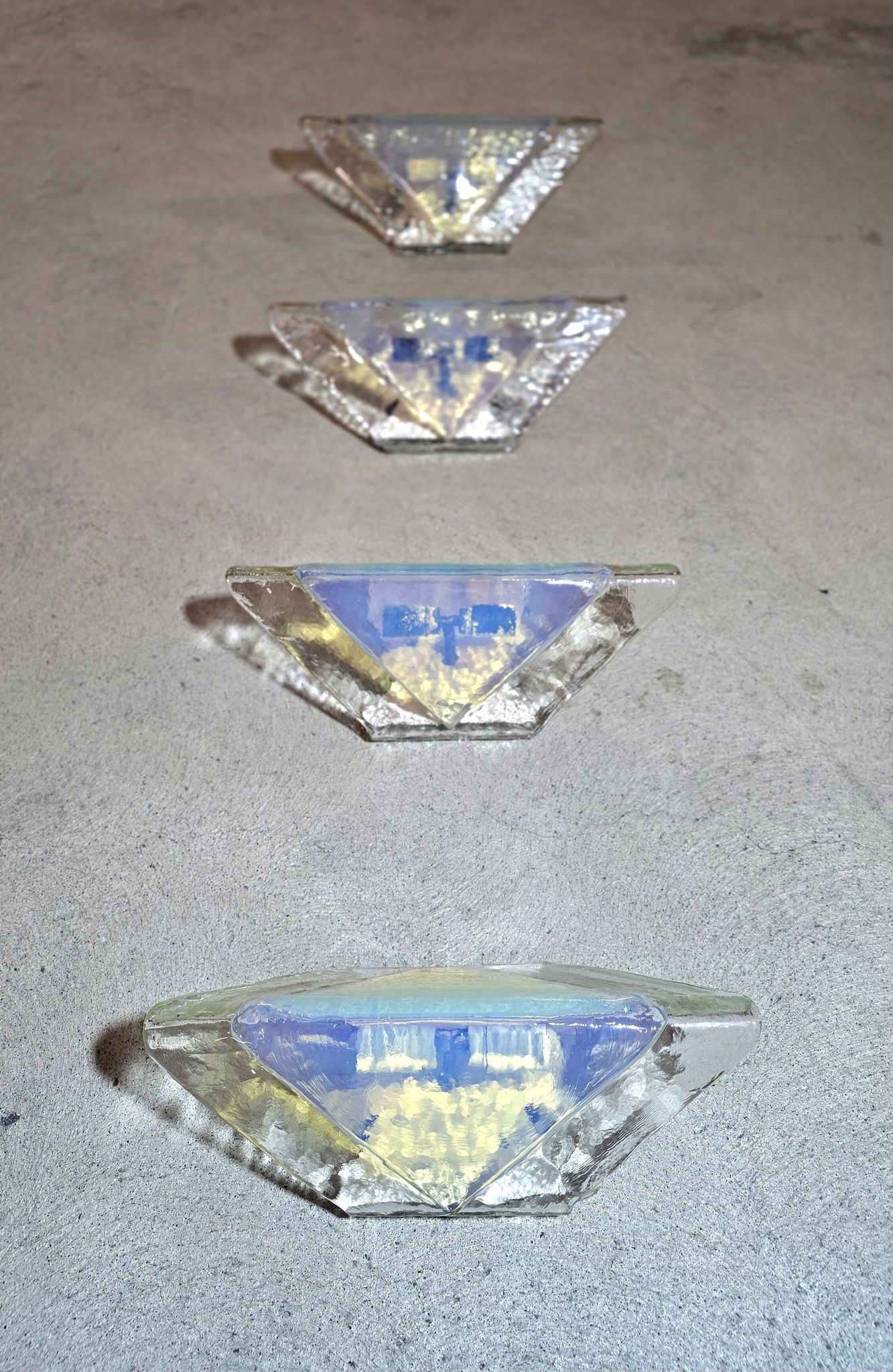 Carlo Nason for A.V. Mazzega (attributed), set of 4 glass wall lights.