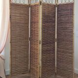 Vintage Italian rattan and bamboo room divider