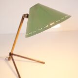 Pinocchio casserole lamp brass and green lacquered steel