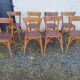 Set of  8 chairs bistro bar kitchen wood