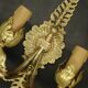 Pair of Empire style mascaron wall lights from early 1900s - gilded bronze