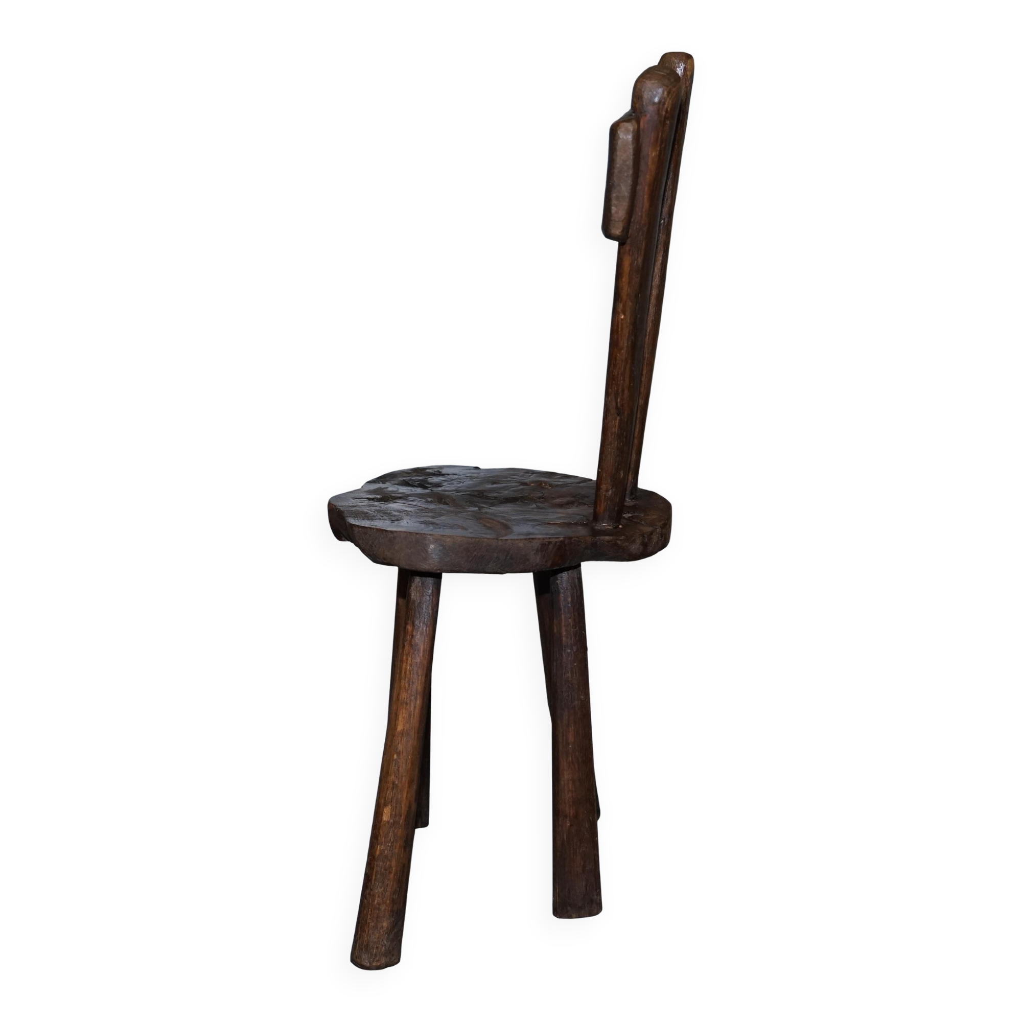 French nursing chair hand-carved in chestnut around 1760