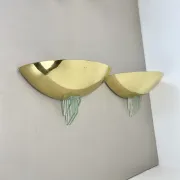 Set of two minimalist wall lights in the style of sciolari from baulmann, germany, 1980s