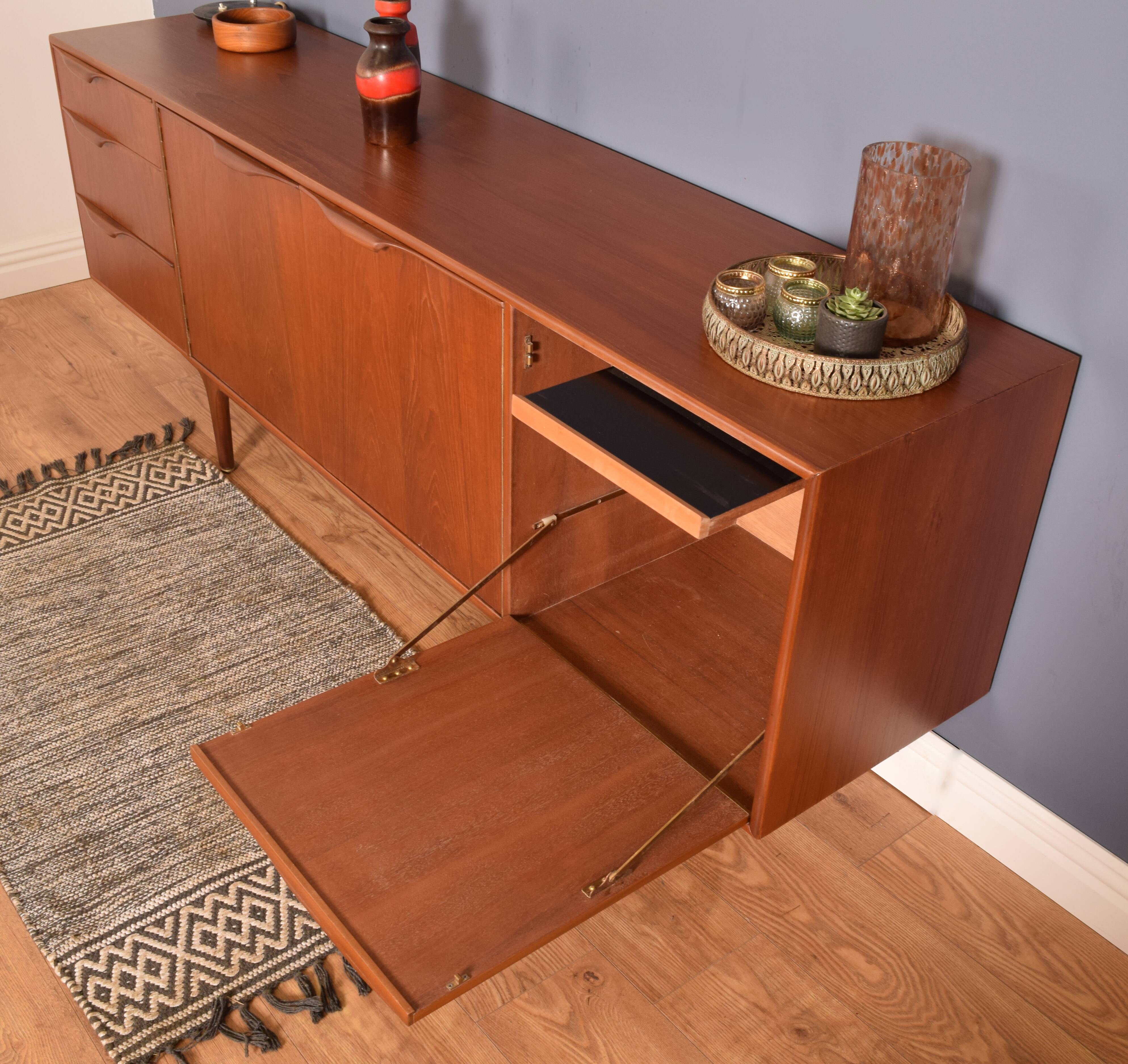 Restored teak 1960s retro mcintosh dunvegan long sideboard