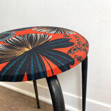 Vintage upcycle stool - orange orphee