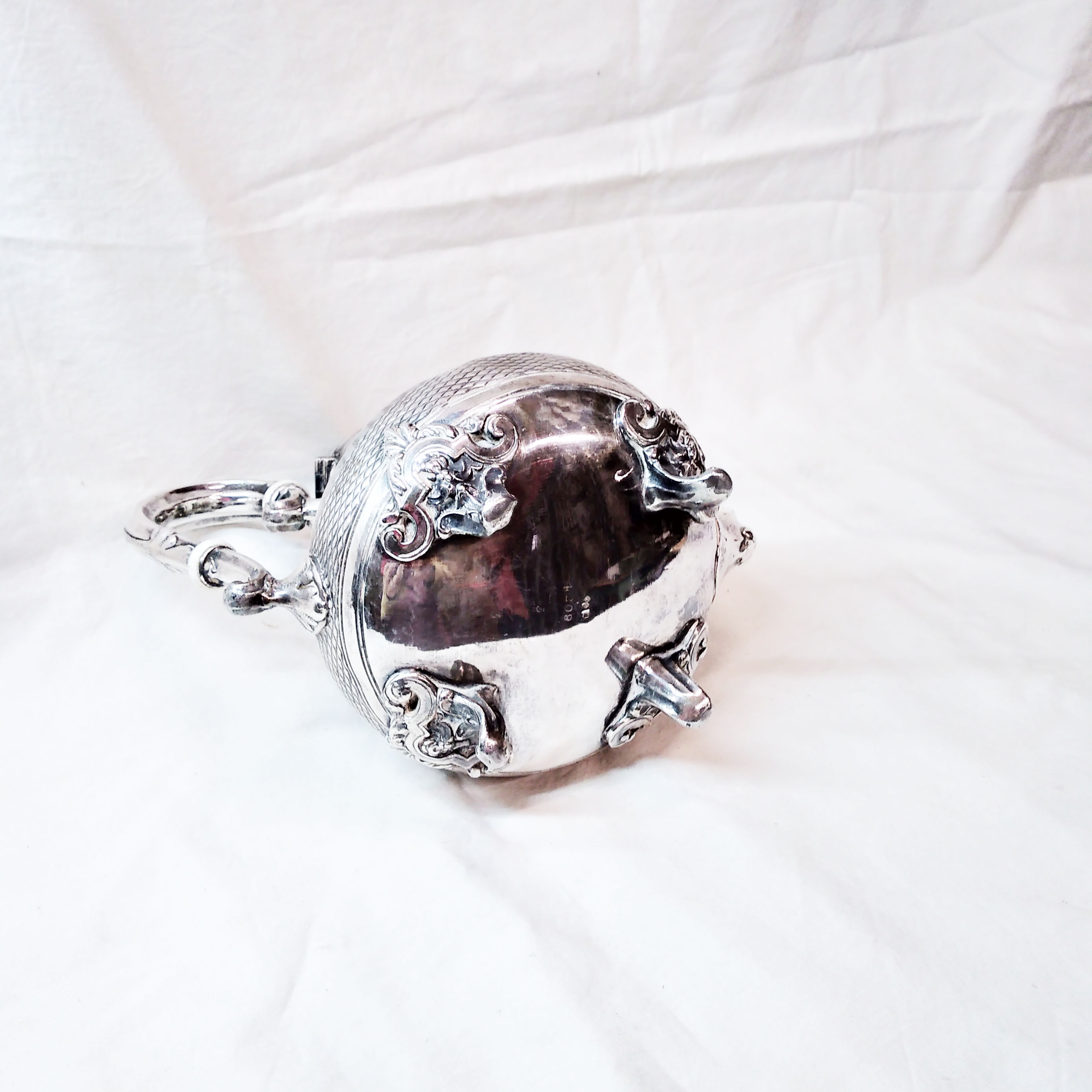 Silver metal teapot