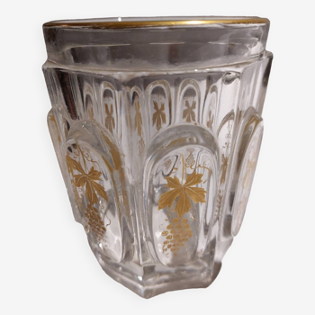 Glass / Goblet decorated with grapes and vine leaves