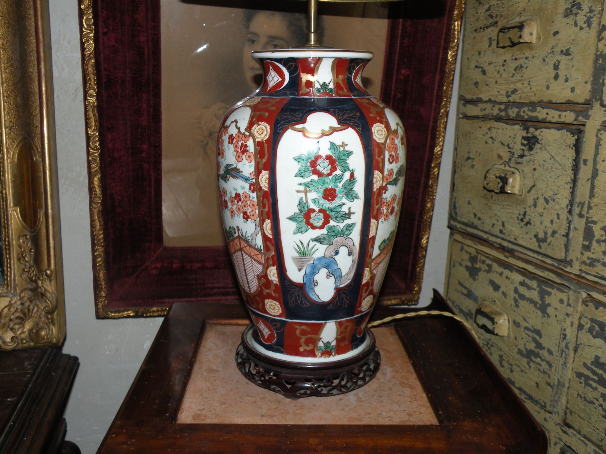 Living room lamp, Japanese Imari from the 1950s, 1960s