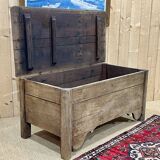 Banc coffre du  18ème en chêne brut - L=1m32, P=65cm, H=62cm.