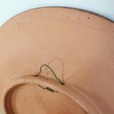 Vintage Embossed Clay Plate: Man Drinking, Retro Wall Decor