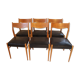Series of 6 Scandinavian chairs in teak and skaÏ
