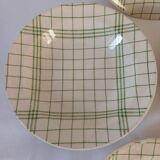 Assiettes creuses Gien Prairie torchon vert Vintage