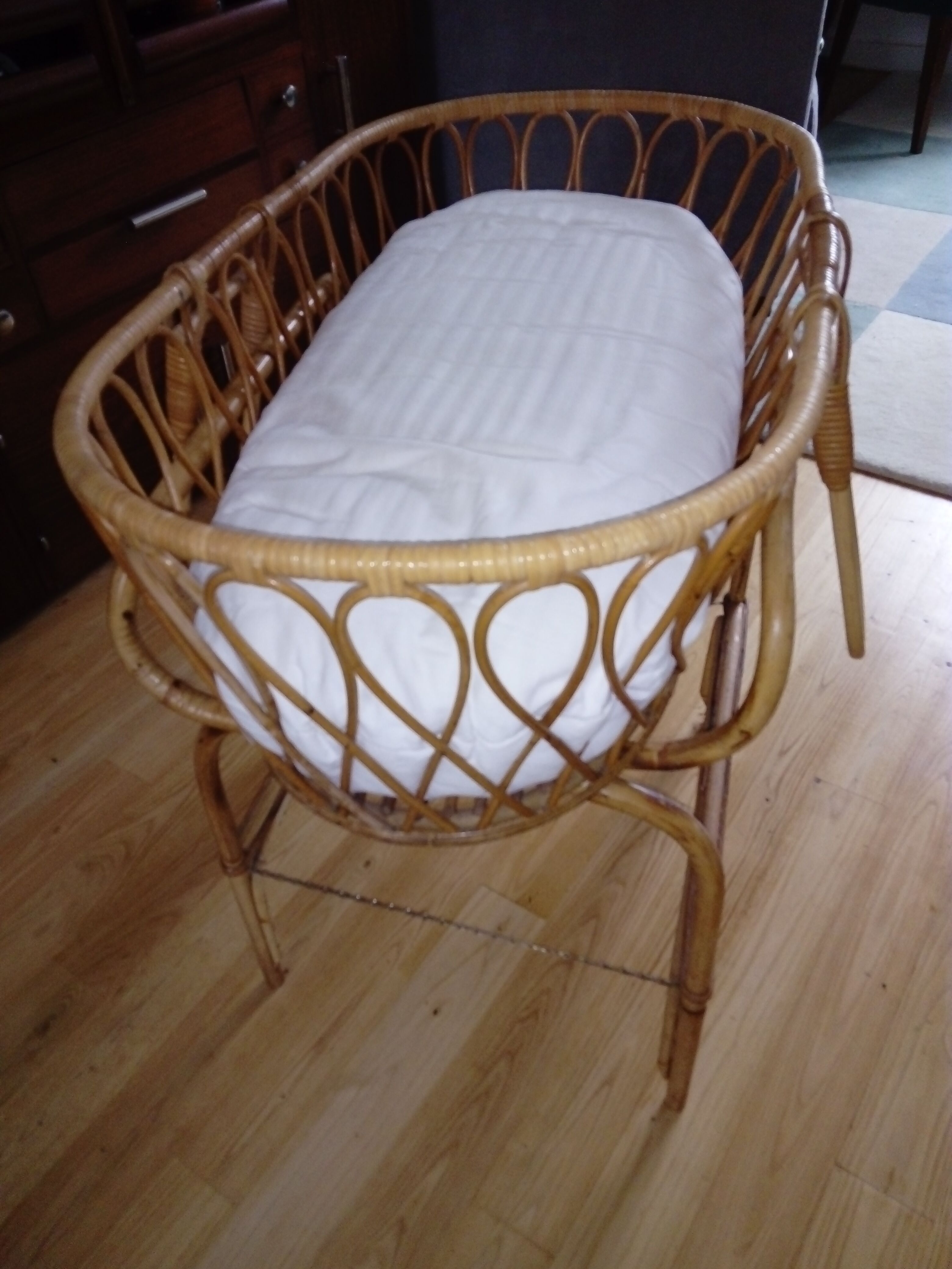 Berceau Couffin Rotin Osier Bebe Nouveau Ne 1950 1960 Selency