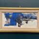 Original Swedish Oil on Panel – "Blue Composition" by Gunnar Nordström – Signed – Vintage and Framed – 24.5 × 18.5 cm (9.6 in × 7.3 in)