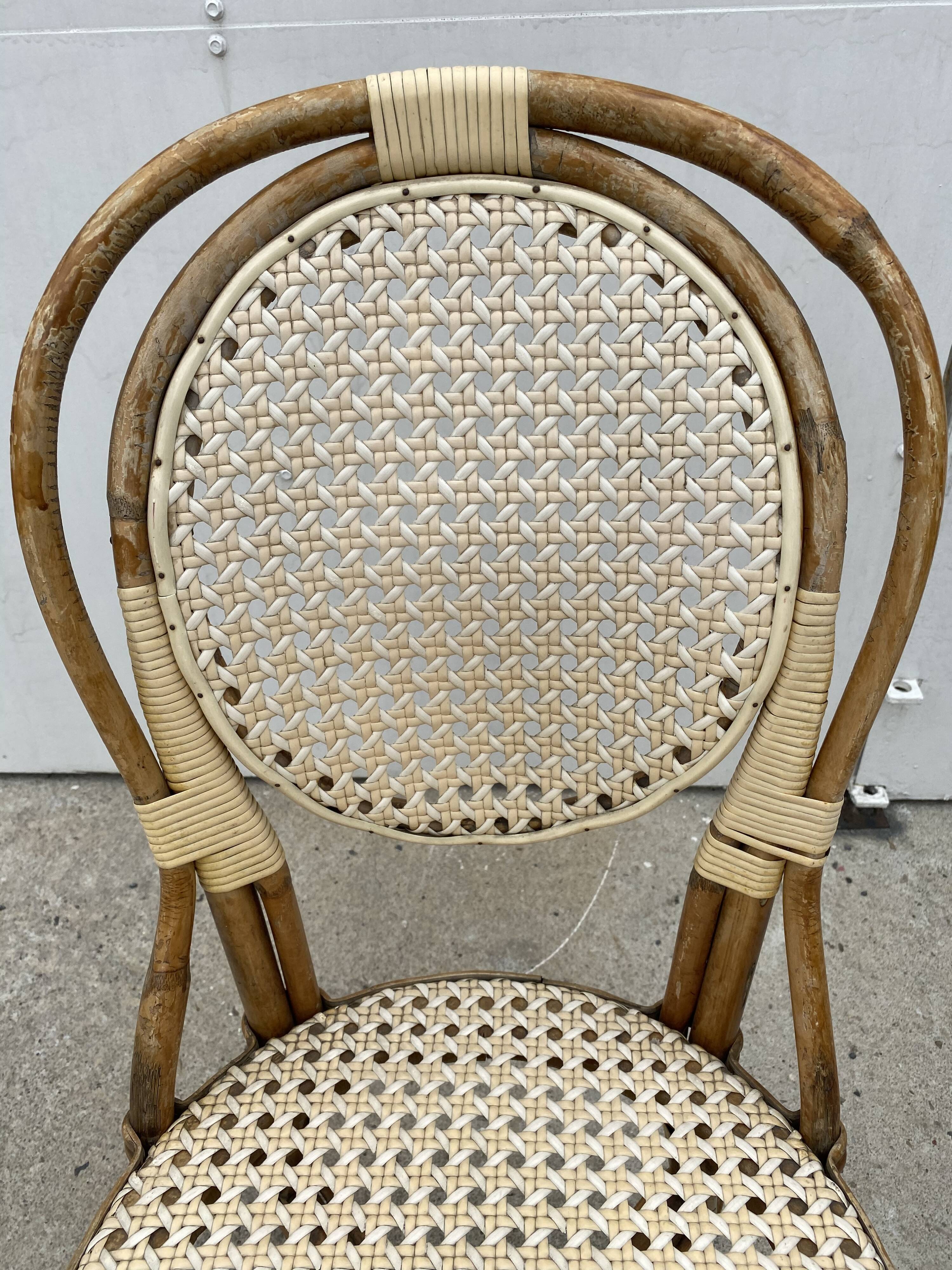 Rattan bistro chair 1970