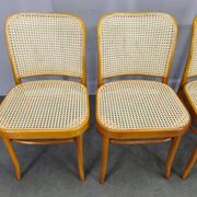 Ensemble de 4 Chaises en Bois Cintré No. 811 après Hoffmann, années 1990