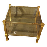 Brass and glass coffee table