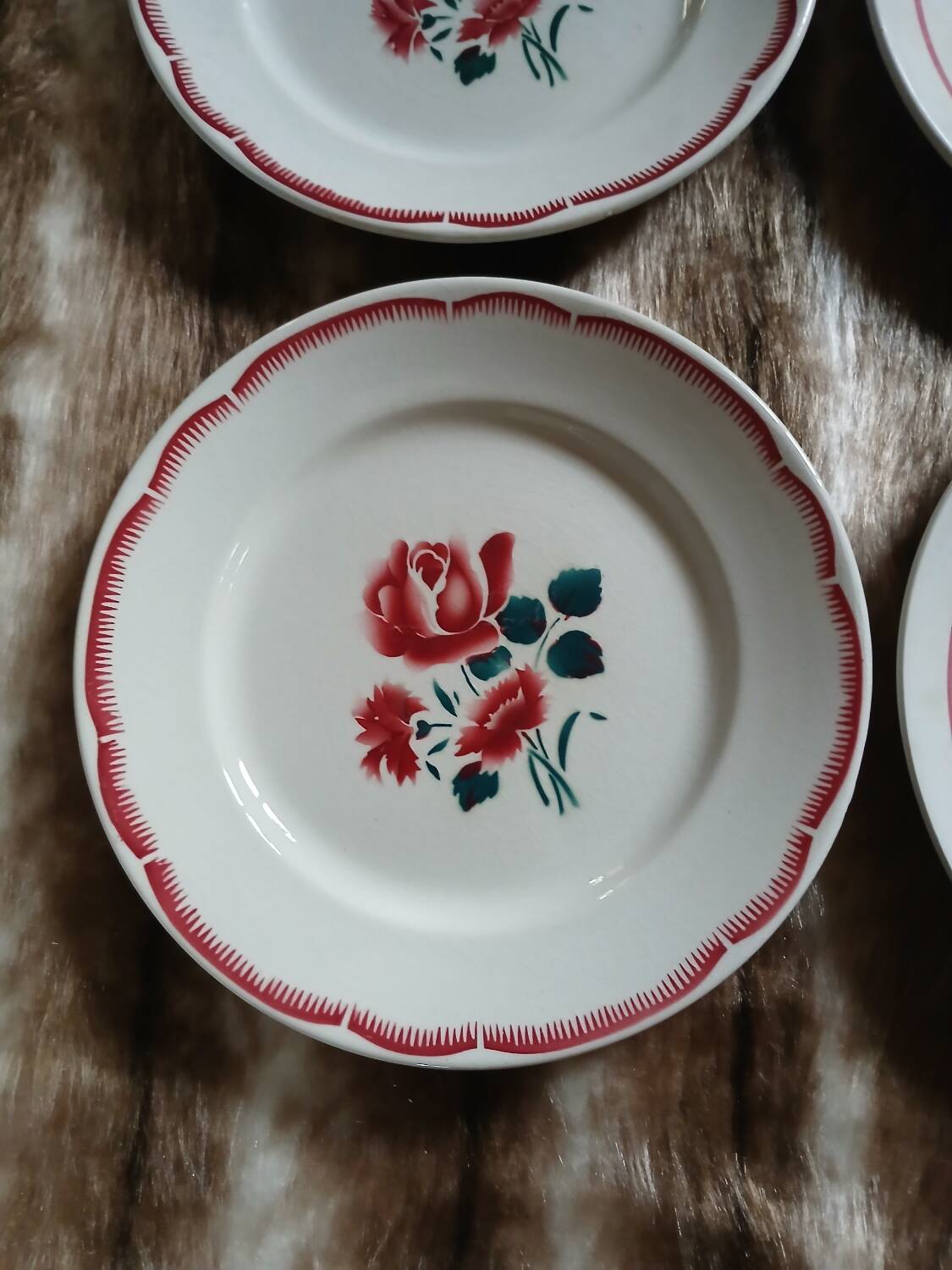 9 mismatched antique dinner plates