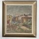 Vintage Impressionist Cityscape Scene Oil Painting Signed by Artist 1947