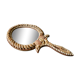 Wall mirror, hand facing in wood and shells
