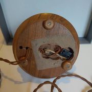 Vintage Scandinavian turned wooden candlestick lamp base