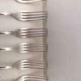 6 silver metal forks, 1930