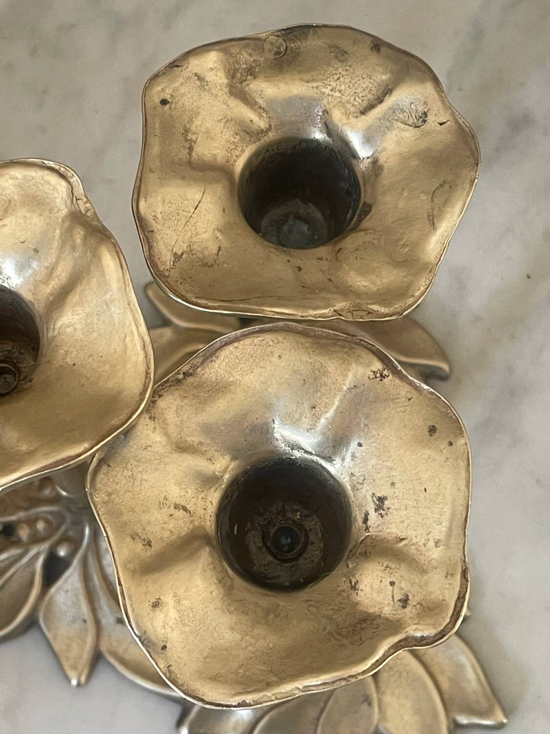 Vintage brass flower chandelier