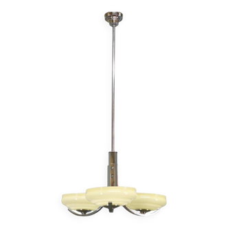 Art Deco Chandelier with Champagne Glass Shades, Czechoslovakia 1930s