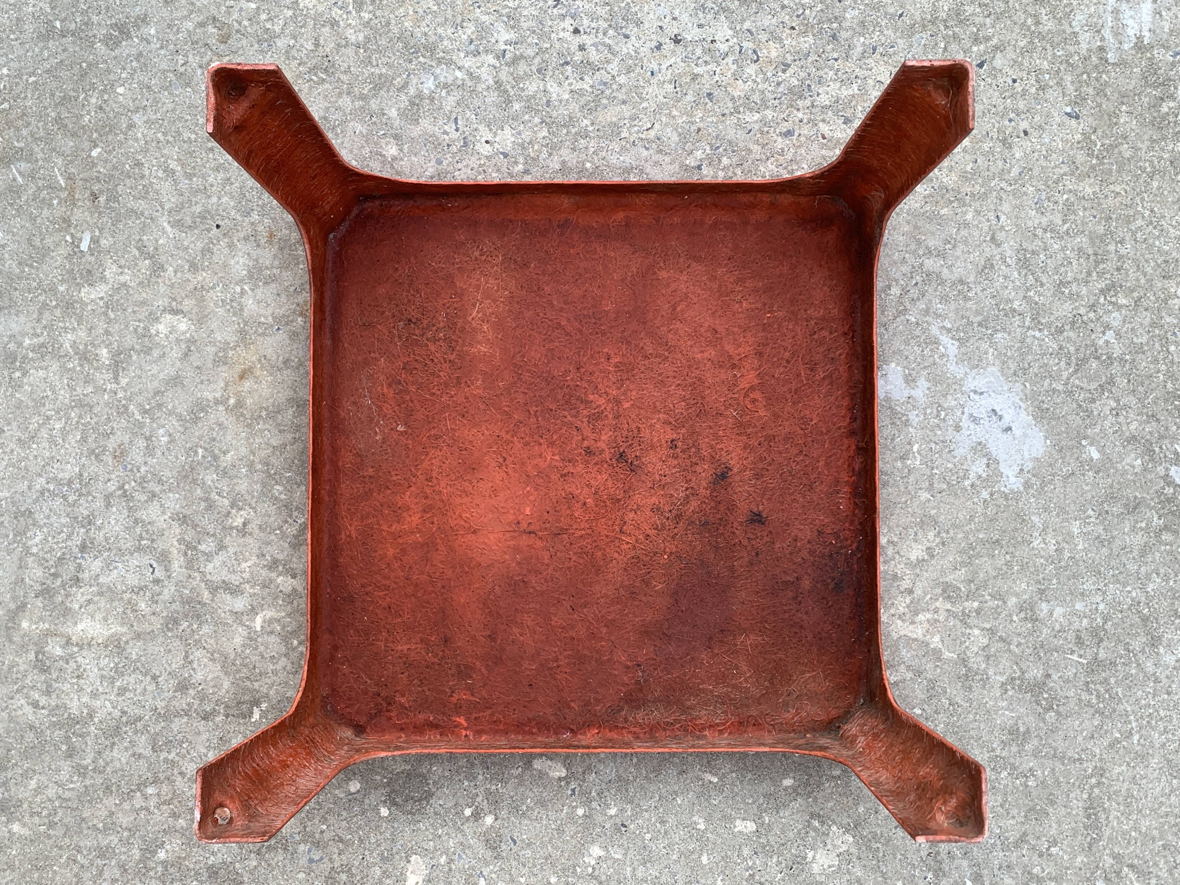 Square orange fiberglass coffee table