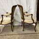 Paire de fauteuils style Louis XV beige