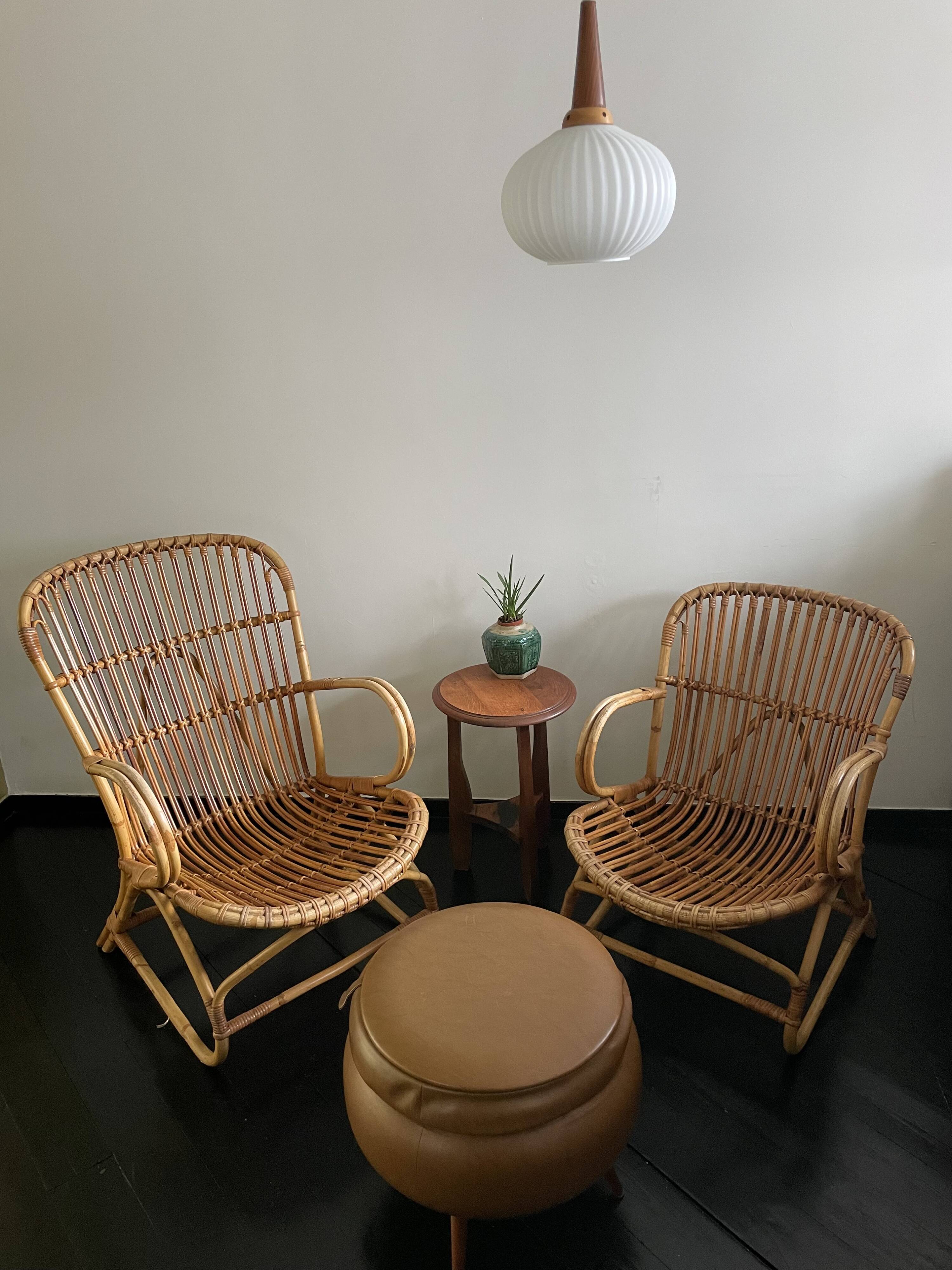 His and hers rattan lounge chairs, Rohé Noordwolde