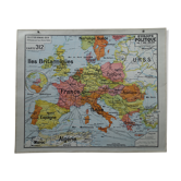 Ancienne carte scolaire Vidal Lablache 312 Europe politique et géographique