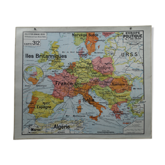 Old school map Vidal Lablache 312 Political and geographical Europe