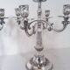 Pair of silver-plated bronze candelabra with 5 light arms.