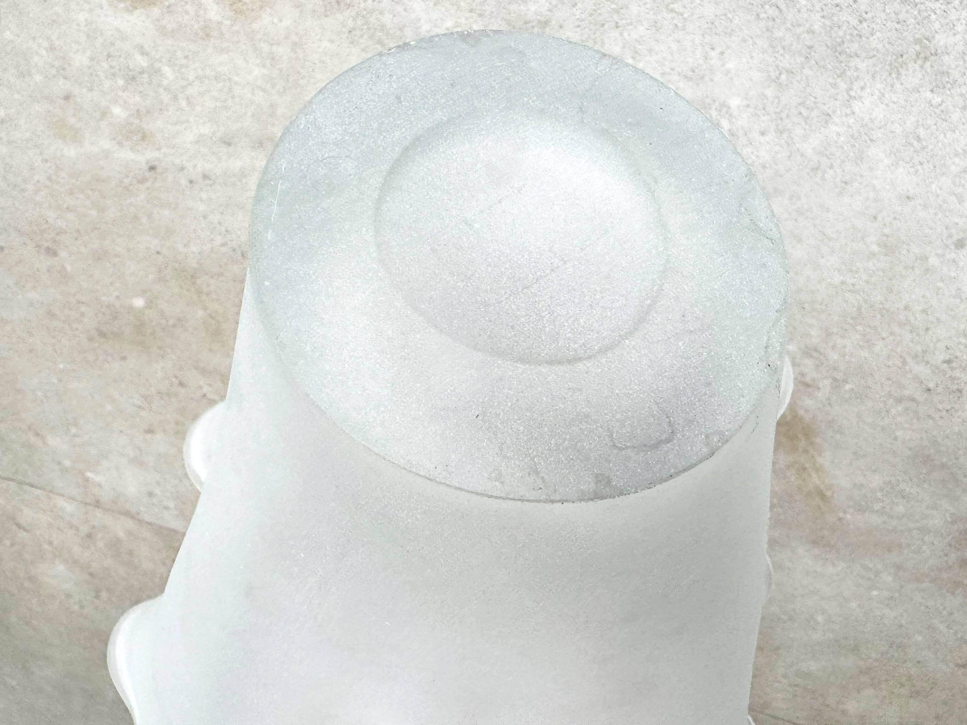White folded glass vase